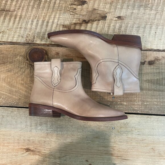 Free People Sunday Saloon Ankle Boots in Tan NEW Size 8 - Picture 4 of 13